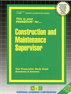 Construction and Maintenance Supervisor - ebook